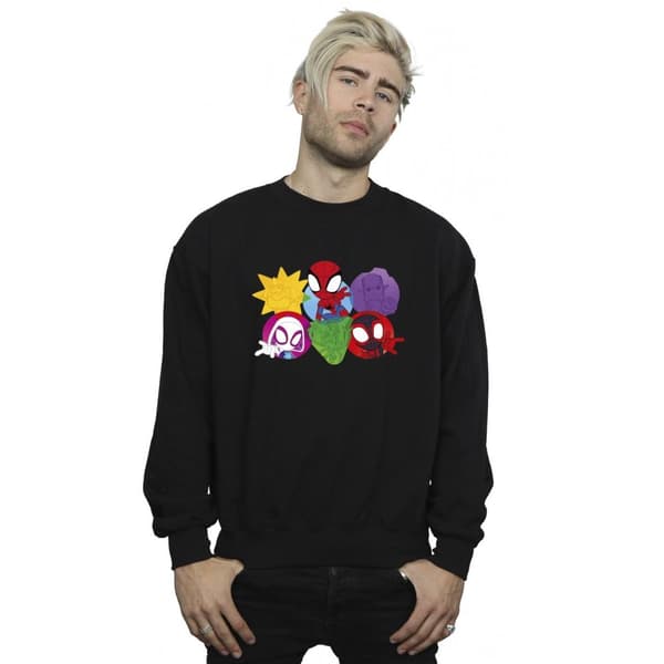 Marvel Mens Spidey And His Amazing Friends Faces Sweatshirt