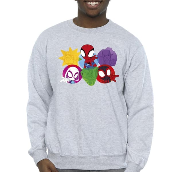 Marvel Mens Spidey And His Amazing Friends Faces Sweatshirt