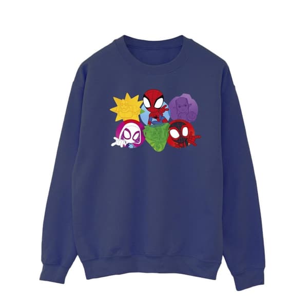 Marvel Mens Spidey And His Amazing Friends Faces Sweatshirt