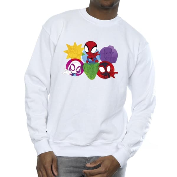 Marvel Mens Spidey And His Amazing Friends Faces Sweatshirt