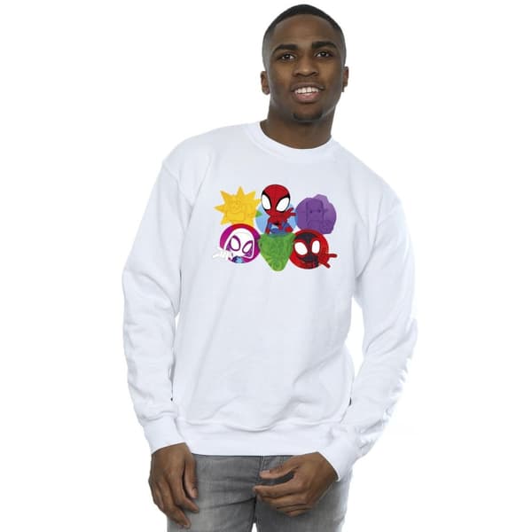 Marvel Mens Spidey And His Amazing Friends Faces Sweatshirt