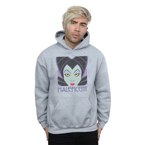 Disney Mens Maleficent Cropped Head Hoodie