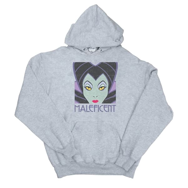 Disney Mens Maleficent Cropped Head Hoodie