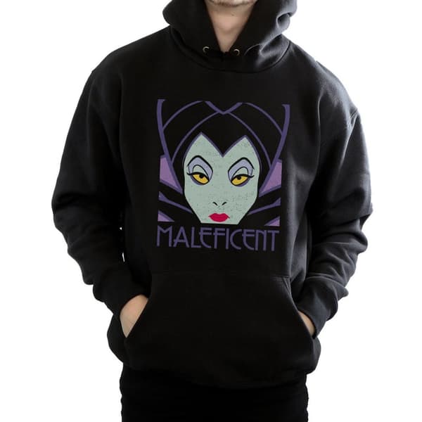 Disney Mens Maleficent Cropped Head Hoodie