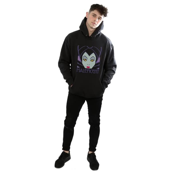 Disney Mens Maleficent Cropped Head Hoodie