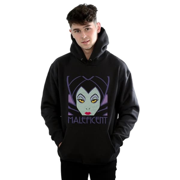 Disney Mens Maleficent Cropped Head Hoodie