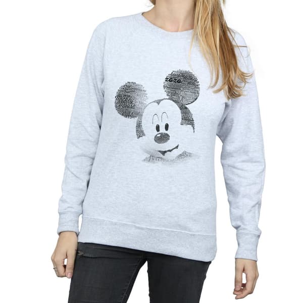 Disney Dam/Tjej Musse Pigg Text Face Sweatshirt