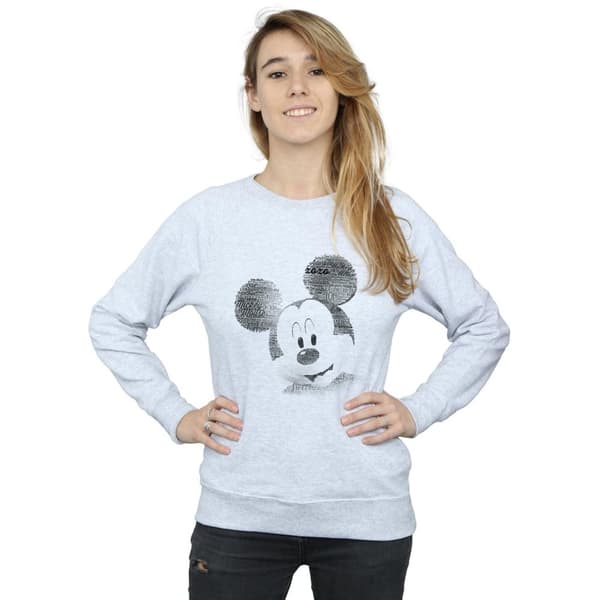 Disney Dam/Tjej Musse Pigg Text Face Sweatshirt