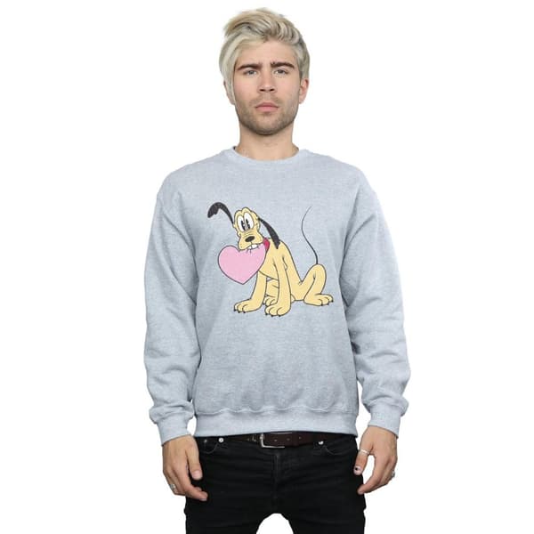 Disney Mens Pluto Love Heart Sweatshirt