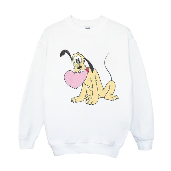 Disney Mens Pluto Love Heart Sweatshirt