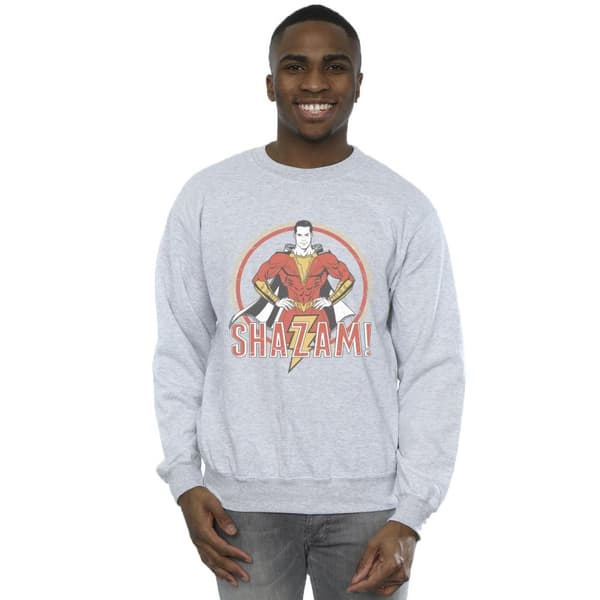 DC Comics Mens Shazam Retro Circle - Sweatshirt med tryck