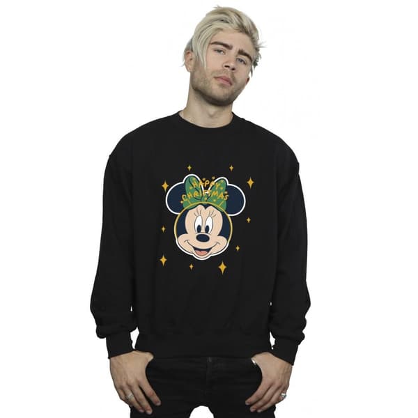 Disney Mens Minnie Mouse Happy Christmas Sweatshirt