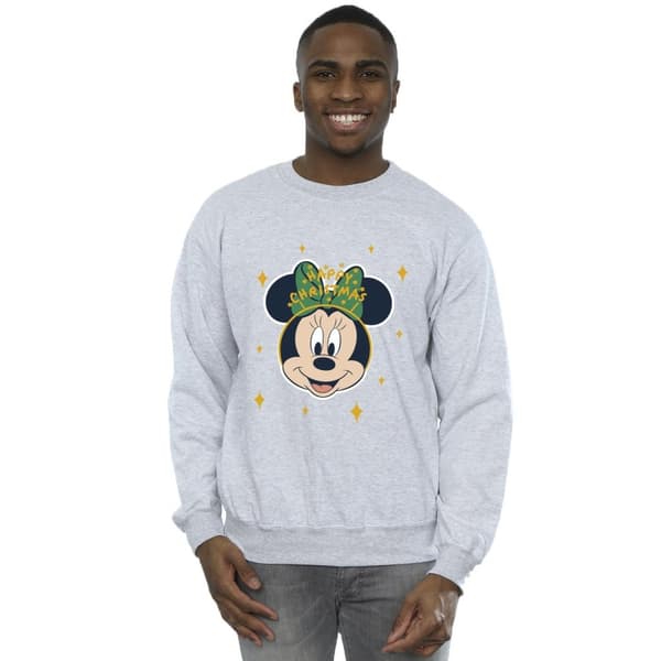 Disney Mens Minnie Mouse Happy Christmas Sweatshirt
