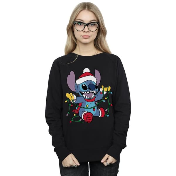 Disney Dam/Tjej Lilo And Stitch - Sweatshirt med julbelysning