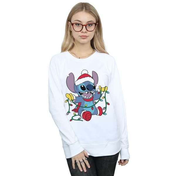 Disney Dam/Tjej Lilo And Stitch - Sweatshirt med julbelysning