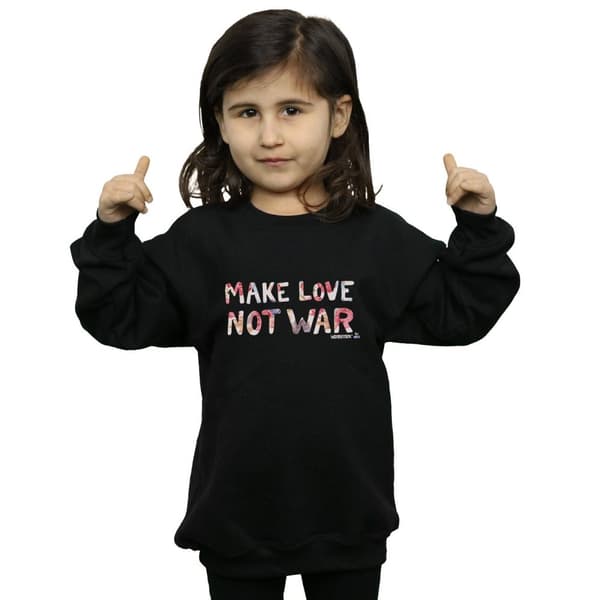 Woodstock Girls Make Love Not War Floral Sweatshirt