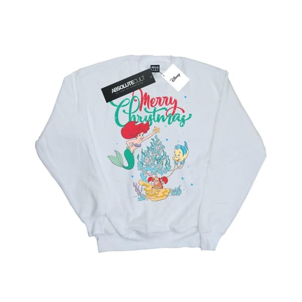 Disney Womens/Ladies Princess Ariel Merry Christmas Sweatshirt