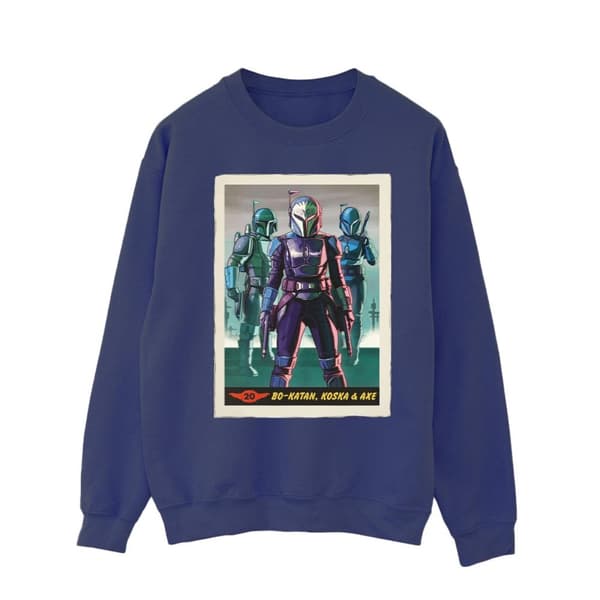 Star Wars Mens The Mandalorian Bo-Katan Koska and Axe Sweatshirt Navy Blue 5XL