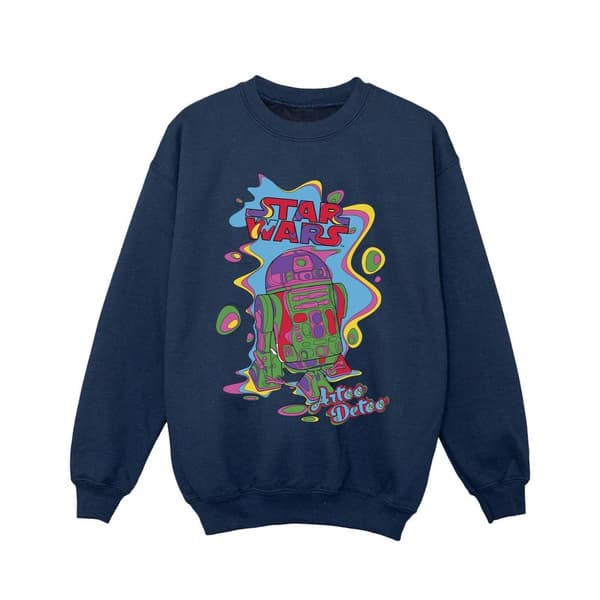 Star Wars R2D2 Pop Art-tröja för flickor Navy Blue 3-4 Years