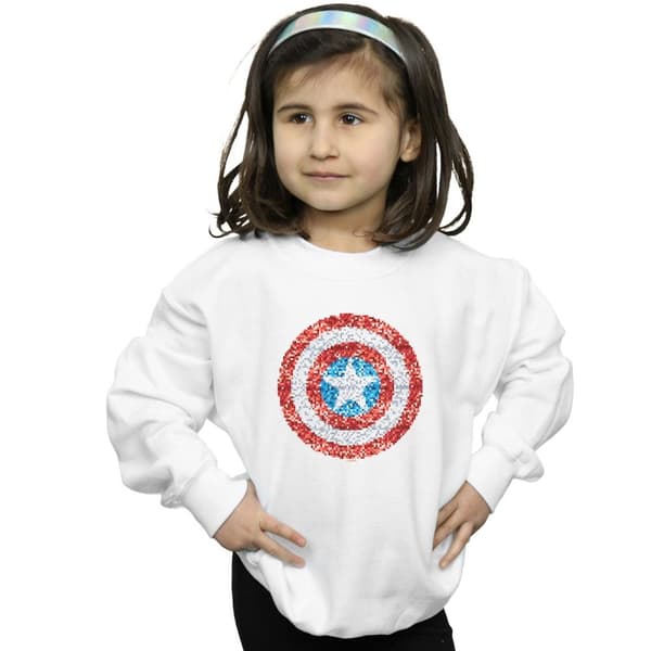 Marvel Girls Captain America Pixelated Shield Sweatshirt