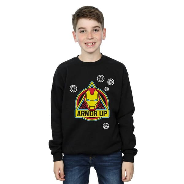 Marvel Boys Iron Man Armor Up Badge Sweatshirt