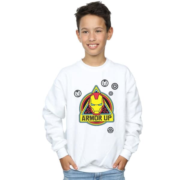 Marvel Boys Iron Man Armor Up Badge Sweatshirt