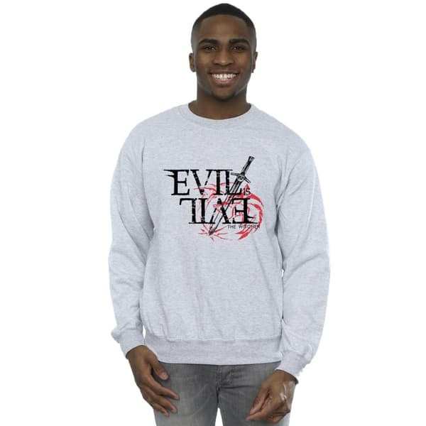 Netflix Mens The Witcher Evil Is Evil Sweatshirt