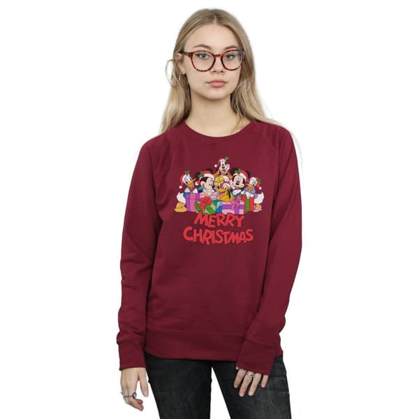 Disney Womens/Ladies Mickey Mouse And Friends Christmas Sweatshirt
