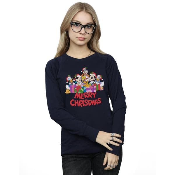 Disney Womens/Ladies Mickey Mouse And Friends Christmas Sweatshirt