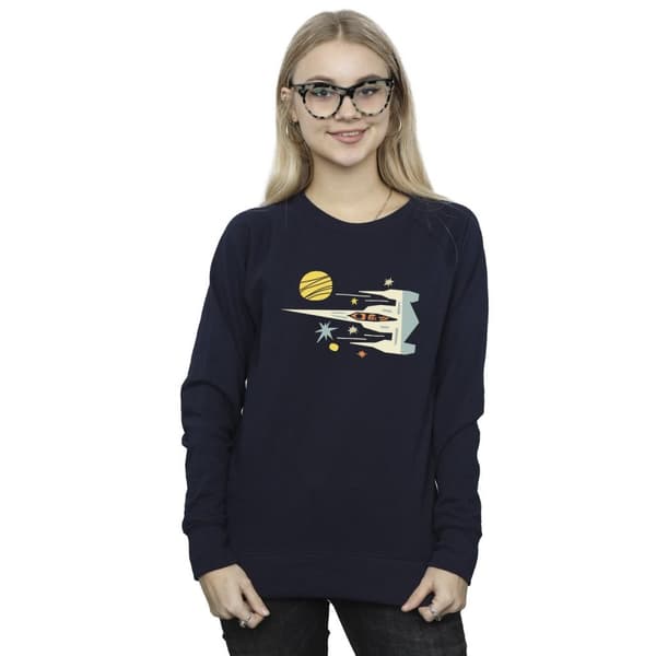 Star Wars Dam/Tjej The Mandalorian Sweatshirt med utskuret skepp