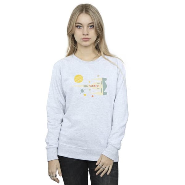 Star Wars Dam/Tjej The Mandalorian Sweatshirt med utskuret skepp