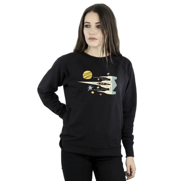 Star Wars Dam/Tjej The Mandalorian Sweatshirt med utskuret skepp