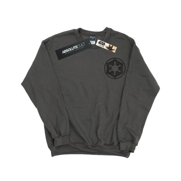 Star Wars Mens The Mandalorian Galactic Empire Insignia Breast Print Sweatshirt Charcoal XXL