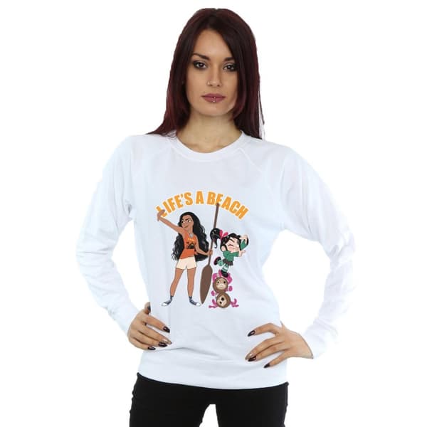 Disney Womens/Ladies Wreck It Ralph Moana And Vanellope Sweatshirt