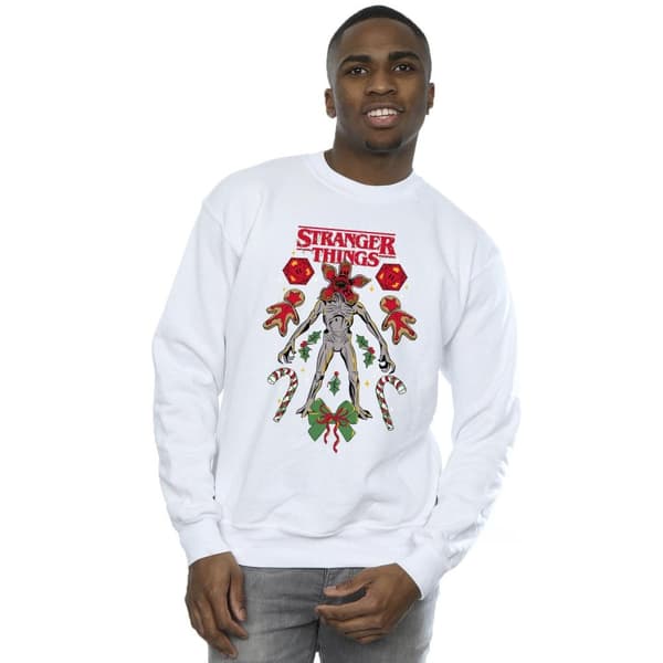 Netflix Mens Stranger Things Christmas Demogorgon Sweatshirt