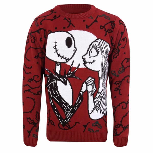 Nightmare Before Christmas Unisex Jack and Sally - stickad tröja för vuxna