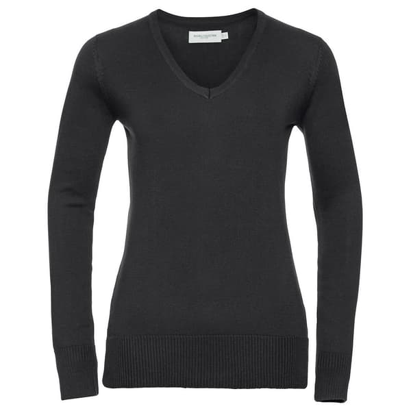 Russell Collection Womens/Ladies Cotton Acrylic V Neck Sweatshirt