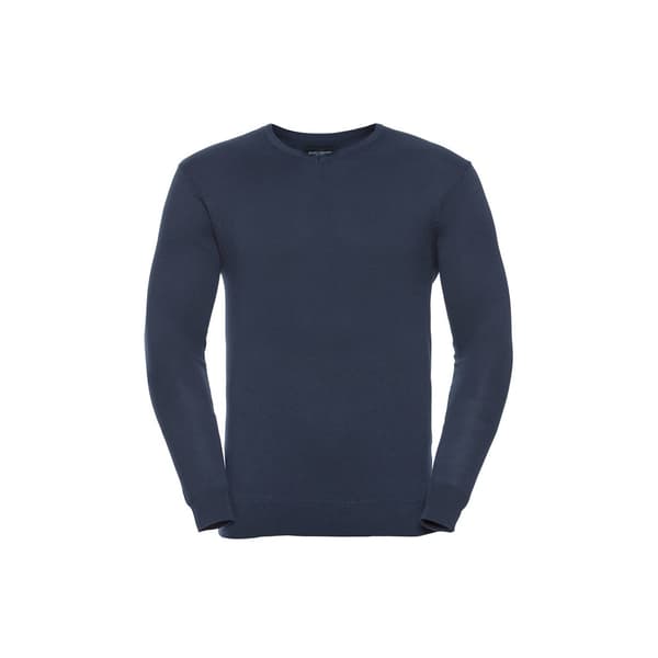 Russell Collection Mens Cotton Acrylic V Neck Sweatshirt French Navy M