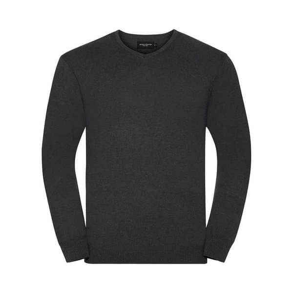 Russell Collection Mens Cotton Acrylic V Neck Sweatshirt