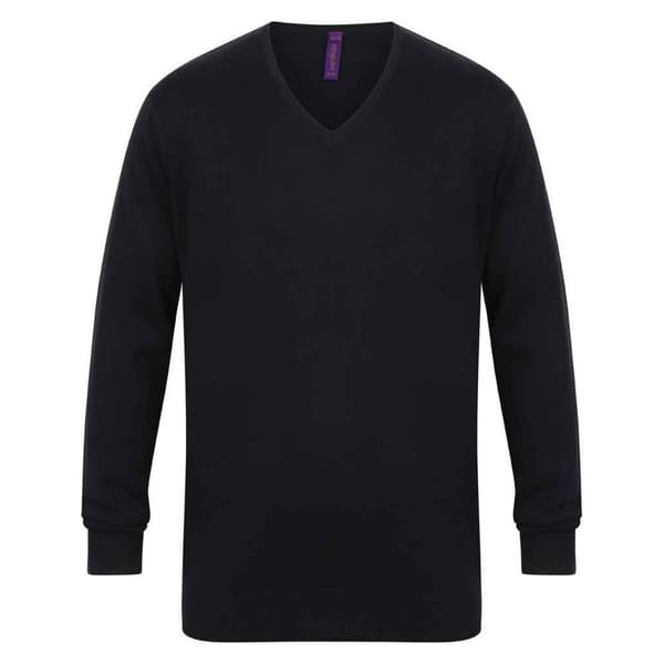 Henbury Mens Cotton Acrylic V Neck Sweatshirt