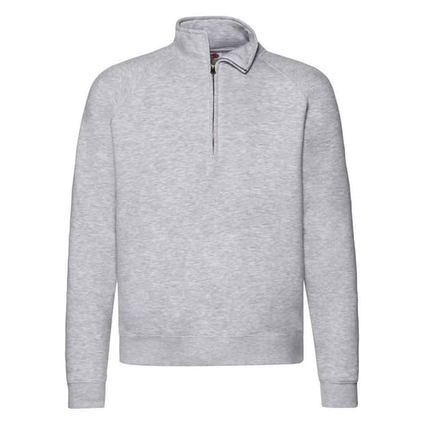 Fruit of the Loom Mens Premium Sweatshirt med dragkedja i värmegrått Heather Grey S
