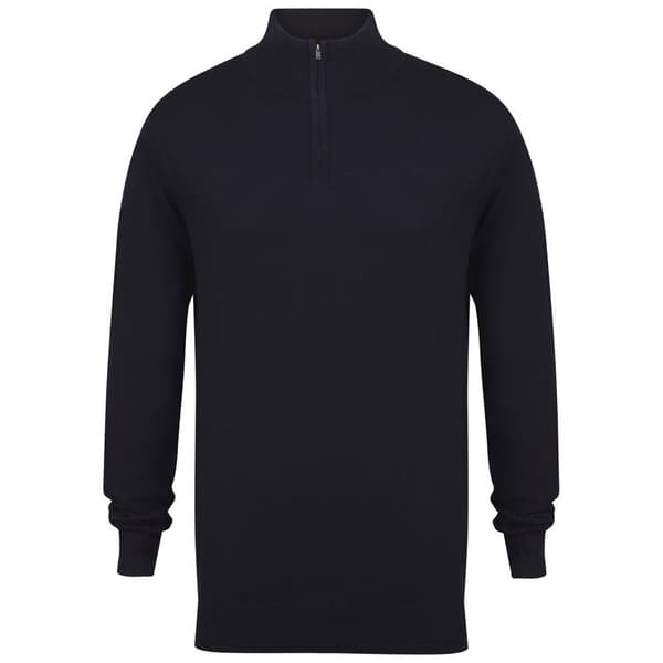 Henbury Mens Zip Neck Sweatshirt