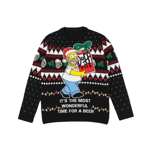 The Simpsons Mens Homer Simpson Christmas Jumper Black XL