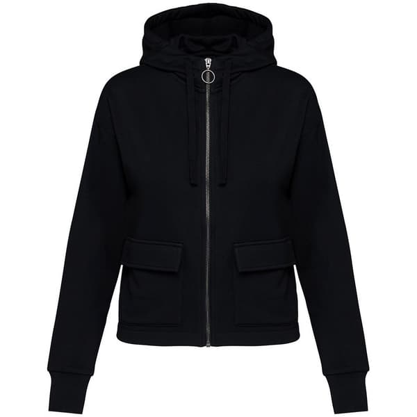 Native Spirit Kvinder/Damer hættetrøje med lynlås Black 12 UK