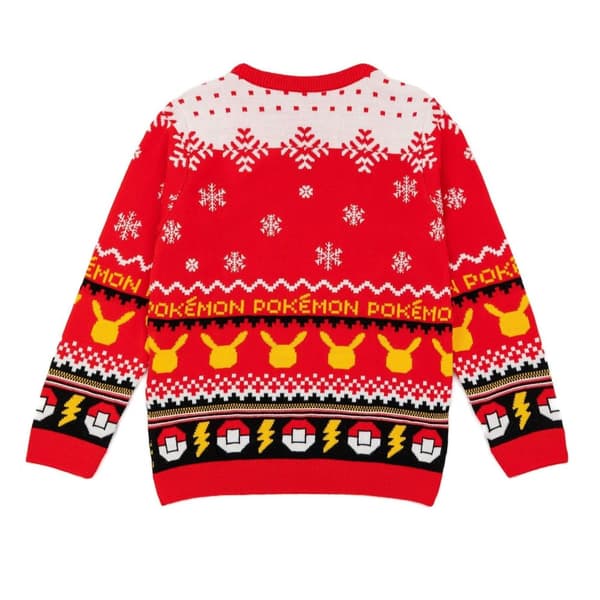 Pokemon Childrens/Kids Pikachu Knitted Christmas Jumper