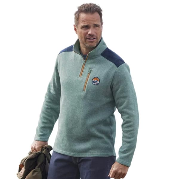 Atlas For Men Mens Brushed Fleece Contrast Zip Jumper