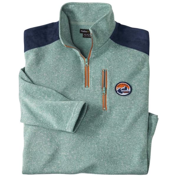 Atlas For Men Mens Brushed Fleece Contrast Zip Jumper
