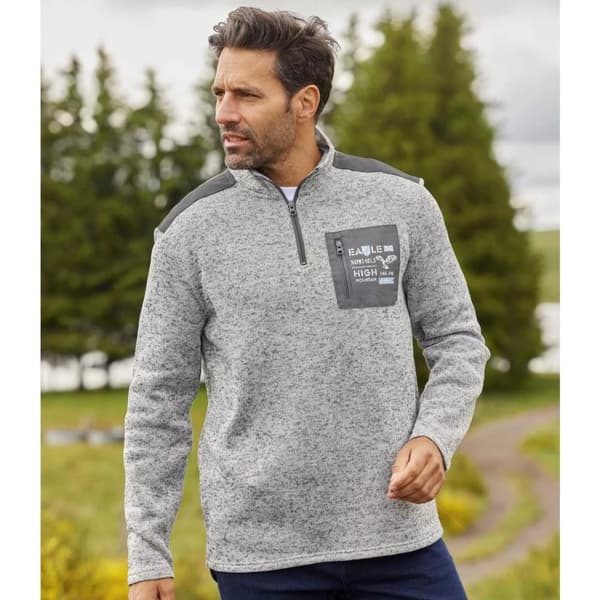Atlas For Men Mens Mottled Brushed Fleece Jumper