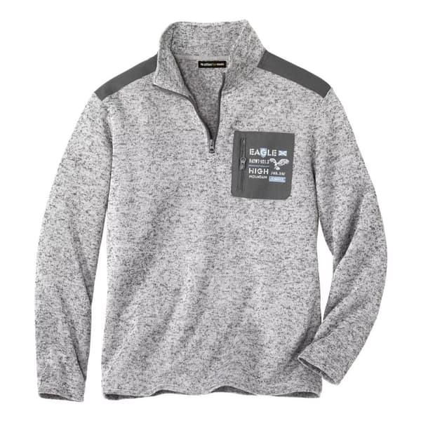 Atlas For Men Mens Mottled Brushed Fleece Jumper Grey 4XL
