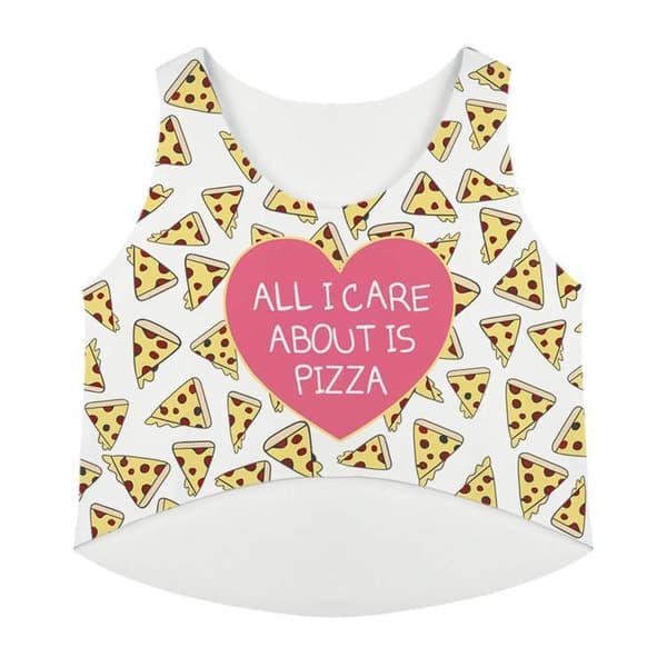 Allt jag bryr om är Pizza Crop Topp